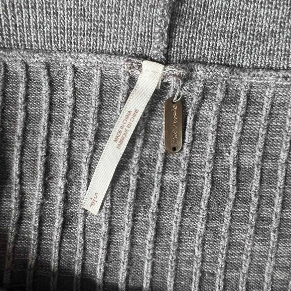 Free People Colorblock Midi Knit Ribbed Skirt Size Small Slit Pull On Boho Chic - Picture 5 of 10